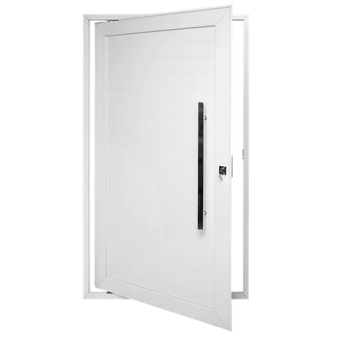 Porta Pivotante Alumínio Branco Lambril C/puxador 100cm Maxx