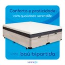 Ver imagem 5 de Cama Box Baú Queen Size Bipartida Serenelife - Suede Bege Claro