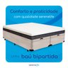 Cama Box Baú Queen Size Bipartida Serenelife - Suede Bege Claro - 5