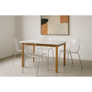 Mesa de Jantar Elisa 120x80 em Madeira Maciça - Branco
