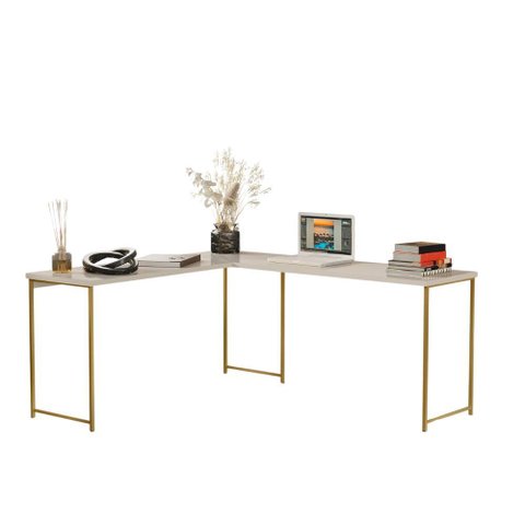 Mesa em L sem Prateleira Office em Mdf Estilo Industrial Klm Store