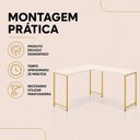 Ver imagem 5 de Mesa em L sem Prateleira Office em MDF Estilo Industrial Klm Store