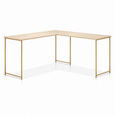 Mesa em L sem Prateleira Office em MDF Estilo Industrial Klm Store