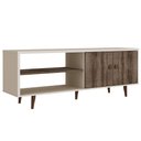 Ver imagem 1 de Rack Bancada P/ Tv até 60 Pol Retrô C/ 2 Portas 160cm Off White/rustico - Movelbento