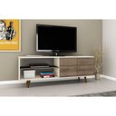 Ver imagem 4 de Rack Bancada P/ Tv até 60 Pol Retrô C/ 2 Portas 160cm Off White/rustico - Movelbento