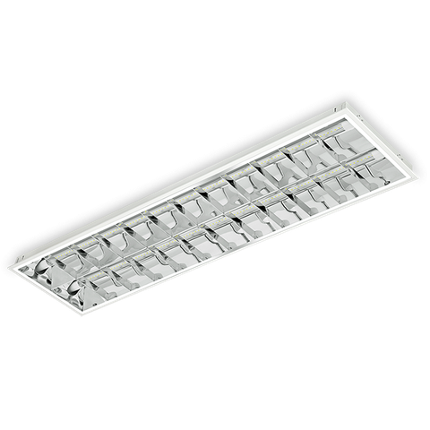 Luminária de embutir T8 T10 para 2 lâmpadas tubulares de 600mm Alumbra