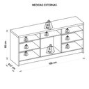 Ver imagem 4 de Aparador Buffet 3 Portas Balcão Marrom Vectro Caemmun