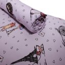 Ver imagem 4 de Jogo de Lençol Solteiro Kazzavip Malha Misto 70% Algodão e 30% Poliéster Estampado com Elástico 2 Pe