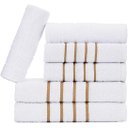 Ver imagem 1 de Jogo de Toalha Montreal 2 Banhão + 2 Rosto + 2 Tapete Piso Luxuoso 100% Algodão Branco