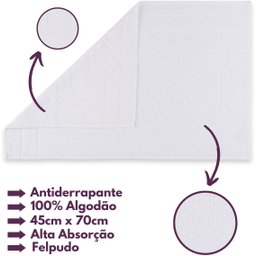 Jogo de Toalha Montreal 2 Banhão + 2 Rosto + 2 Tapete Piso Luxuoso 100% Algodão Branco - 5