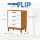 Ver imagem 3 de Cômoda Gaveteira para Quarto de Bebê Flip Branco/Fosco/Savana