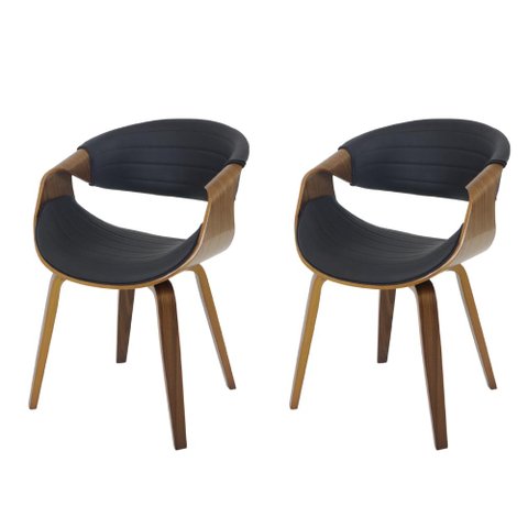 Kit 2 Cadeira Nicole com Assento Ergonômico em Pu e Estrutura em Madeira, Design Moderno