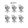 Kit 6 Cadeiras de Escritório Begonia Mesh Ergonômico Cinza + E-book - 3