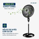 Ver imagem 6 de Ventilador de Coluna Mondial Super Turbo 8 Pás 150w 50cm Preto e Prata Vtx-50c-8p 127v