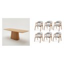 Ver imagem 2 de Conjunto Mesa de Jantar Orgânica 180cm com 6 Cadeiras Estofadas Gaia Yescasa
