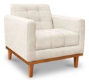 Ver imagem 2 de Poltrona Decorativa Ana Linho Confortável Base de Madeira Linho Bege Bz