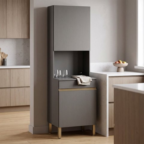 Paneleiro Torre Quente 2 Portas Lina K02 Gris - Mpozenato