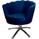 Ver imagem 3 de Kit Duas Poltronas Giratórias Pétalas Sued Premium Azul Marinho