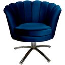 Ver imagem 2 de Kit Duas Poltronas Giratórias Pétalas Sued Premium Azul Marinho