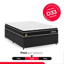 Ver imagem 4 de Cama Box Baú Viúva Couro Preto + Colchão Life D33 Pillow Top 61x128x188cm Preto - e-Shop Casa