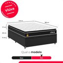 Ver imagem 3 de Cama Box Baú Viúva Couro Preto + Colchão Life D33 Pillow Top 61x128x188cm Preto - e-Shop Casa