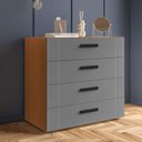 Ver imagem 1 de Cômoda Organizadora 90cm com 4 Gavetas 240841 Linha Lisboa Politorno Móveis