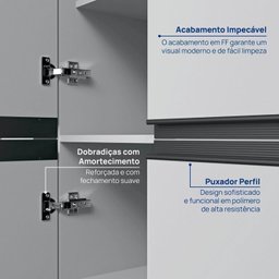 Cozinha Modulada 5 Peças 3 Aéreos 1 Balcão 1 Paneleiro Nara Cabecasa Madeiramadeira - 16