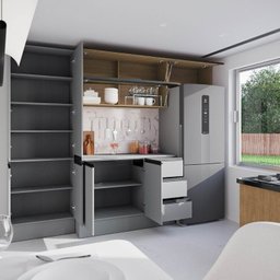 Cozinha Modulada 5 Peças 3 Aéreos 1 Balcão 1 Paneleiro Nara Cabecasa Madeiramadeira - 5