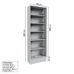 Cozinha Modulada 5 Peças 3 Aéreos 1 Balcão 1 Paneleiro Nara Cabecasa Madeiramadeira - 15