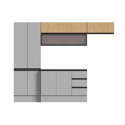 Cozinha Modulada 5 Peças 3 Aéreos 1 Balcão 1 Paneleiro Nara Cabecasa Madeiramadeira - 3