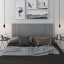 Ver imagem 2 de Cabeceira Para Cama Casal Tulipa 1,60 Estofada Suede Cinza - Rede Móveis