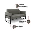 Ver imagem 6 de Sofá Namoradeira Base Industrial Alta Preto Marisa Suede Grafite D03 - D’Rossi
