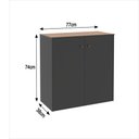 Ver imagem 3 de Conjunto de Escritório Noruega 9 Livreiro 2 Buffet e 10 Mesas 90cm - Via Nossa - Preto e Cedro