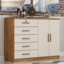Ver imagem 5 de Guarda Roupa Casal Logan com Cômoda Seul 3 Portas 4 Gavetas MDF Cumaru 25 Fendi
