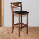 Ver imagem 2 de Kit Bar Bistrô Mesa Retrô 4 Banquetas Alta X Madri Madeira Maciça Pinhão Suede Preto - CCS