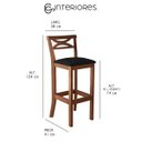 Ver imagem 3 de Kit Bar Bistrô Mesa Retrô 4 Banquetas Alta X Madri Madeira Maciça Pinhão Suede Preto - CCS