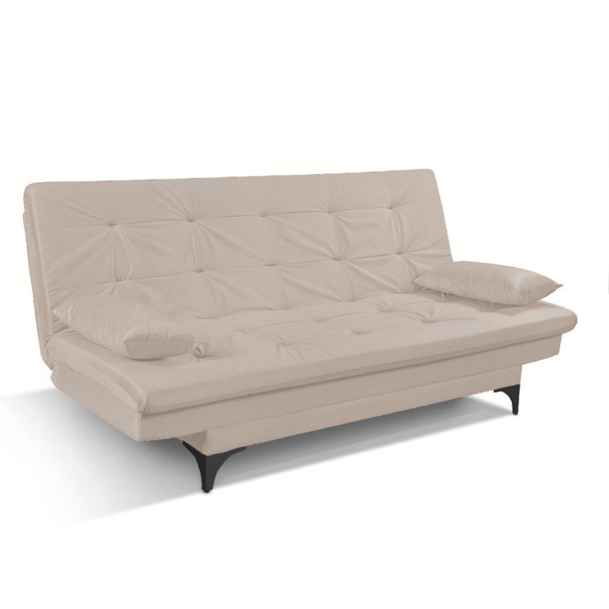 Sofá-cama Sevilha Tecido Suede Bege 1,90m - 1