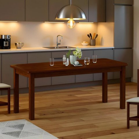 Mesa de Jantar 2m em Madeira Maciça para 8 Cadeiras