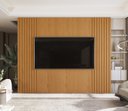 Ver imagem 1 de Painel para TV até 84 Polegadas Ripado Real MDF 218CMX234CM Sierra Marrom