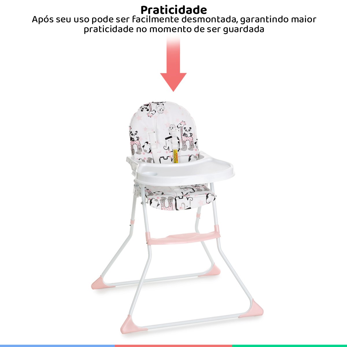 Cadeira Alta De Bebê Para Alimentação Refeição Até 23 Kg Nick Zoo Galzerano - 3