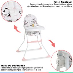 Cadeira Alta De Bebê Para Alimentação Refeição Até 23 Kg Nick Zoo Galzerano - 4
