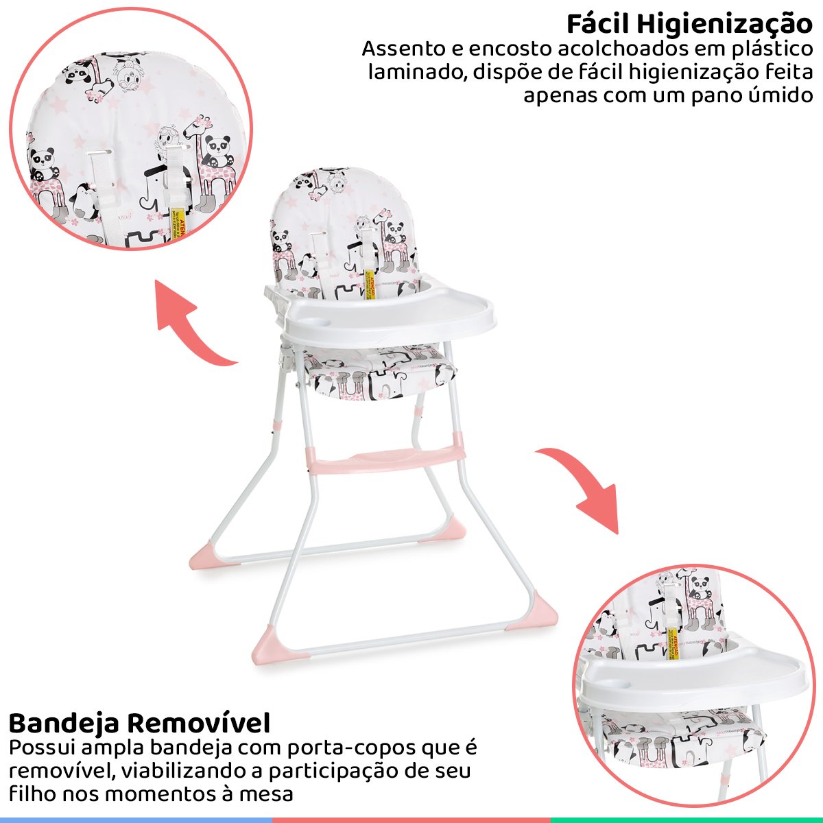 Cadeira Alta De Bebê Para Alimentação Refeição Até 23 Kg Nick Zoo Galzerano - 2
