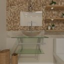 Ver imagem 2 de GABINETE DE VIDRO 40CM AC COM CUBA OVAL INCOLOR