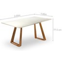 Ver imagem 2 de Mesa de Jantar Bella com Vidro Canto Garrafa Mmj-as As-castanho Claro/branco Laca 2,00m
