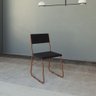Cadeira de Jantar Estofada Angra - Cobre e Preta - 1