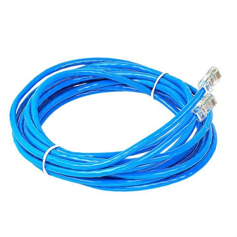 Cabo de Rede Cat5e Montado Azul - 50 Metros