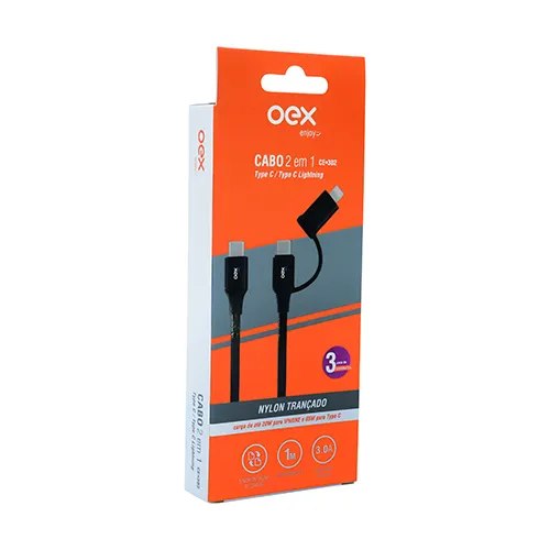 Cabo Oex Usb 4 em 1 Lightining Preto Ce303 - 3