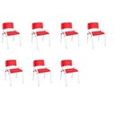 Ver imagem 1 de Kit 7 Cadeiras Infantil Iso, Escola, Base Branco- Vermelho