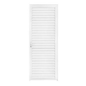 Porta de Alumínio Palheta Lado Direito 210x80cm Branco Allo Esquadrias
