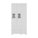 Ver imagem 7 de Guarda-roupa Infantil 92cm com Vidro 3 Portas e 2 Gavetas Fofura Multimóveis Mp4482 Branco Branco